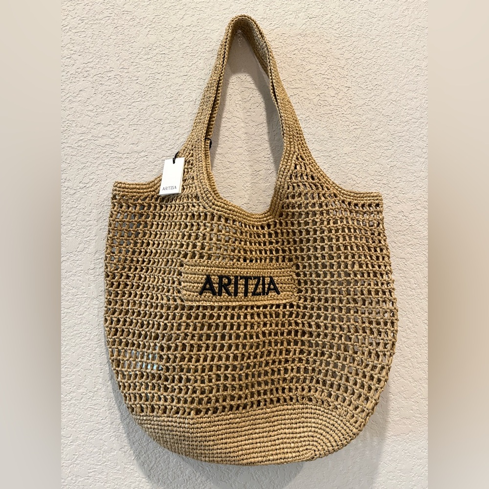 Aritzia Natural Woven Tote
